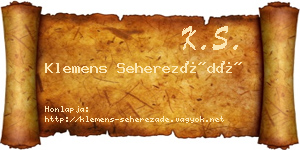 Klemens Seherezádé névjegykártya